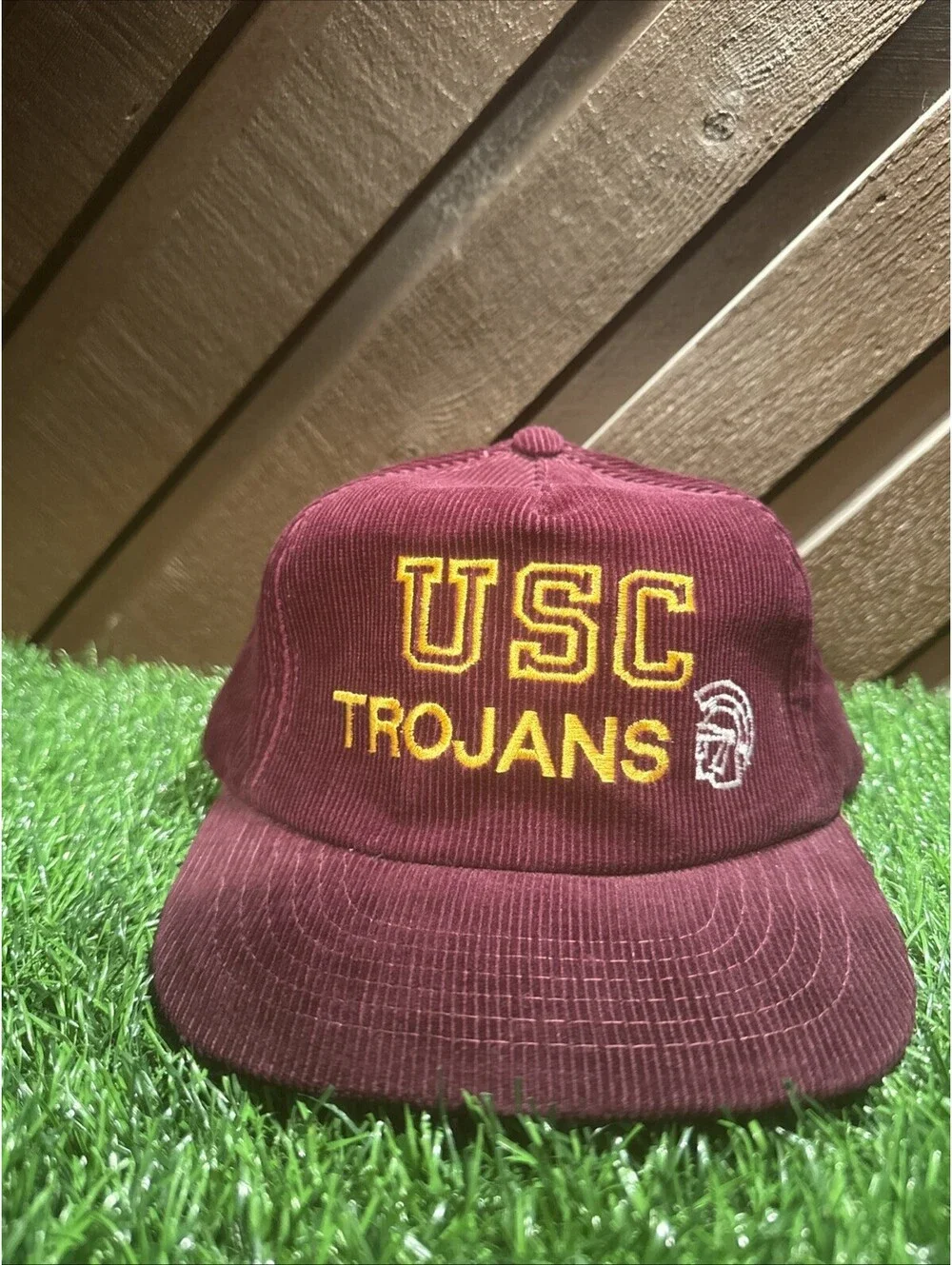 VTG 80’s USC Trojans Corduroy SnapBack By Yupoong Rare DS NWOT